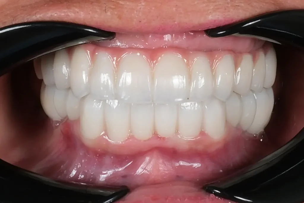 Front view after full-mouth restoration at DentVita